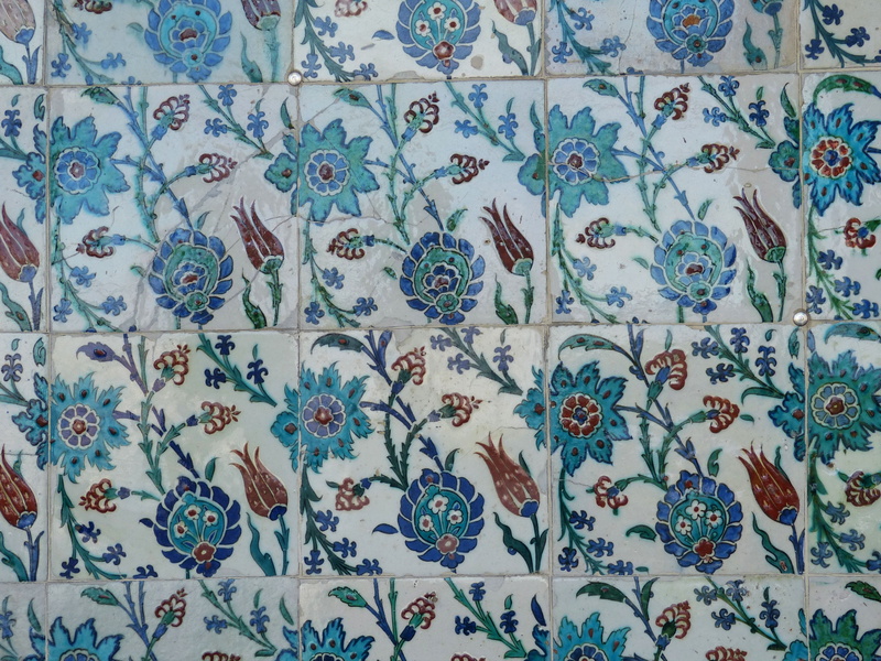 backgrounds, textile, ceramics, no people, design, 4K, textured, blue, flower, decoration, floral pattern, tile, wall, Istanbul, Palace, retro styled