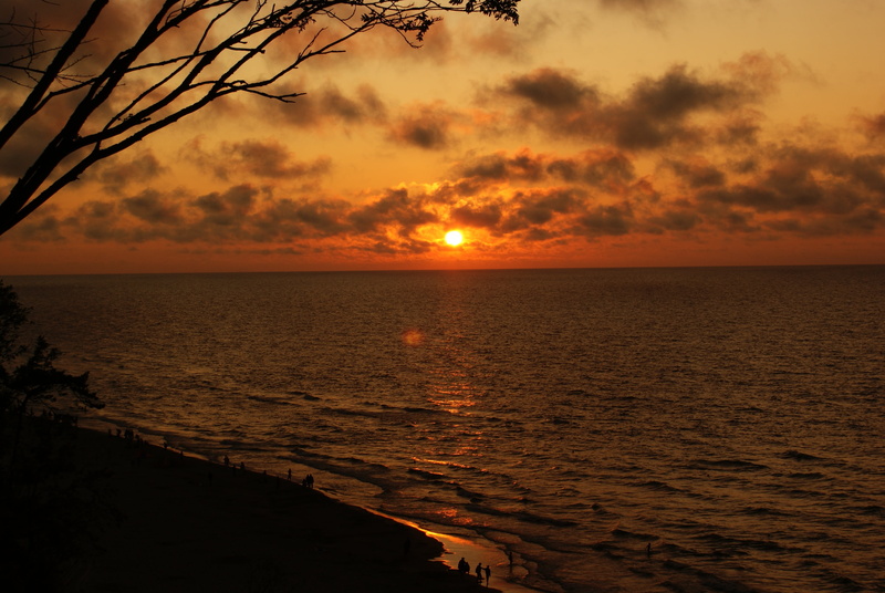 orange color, sunset, the sun, 4K, water, scenics, tranquility, beach, holidays, lazur, scenics - nature, tree, cloud - sky, horizon, tranquil scene, sky