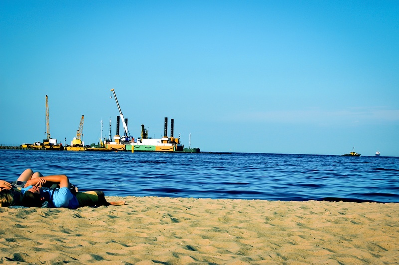 scenics - nature, land, oil industry, industry, sandy beach, day, sky, outdoors, sunlight, nature, blue, love, clear sky, marriage, no people, beauty in nature