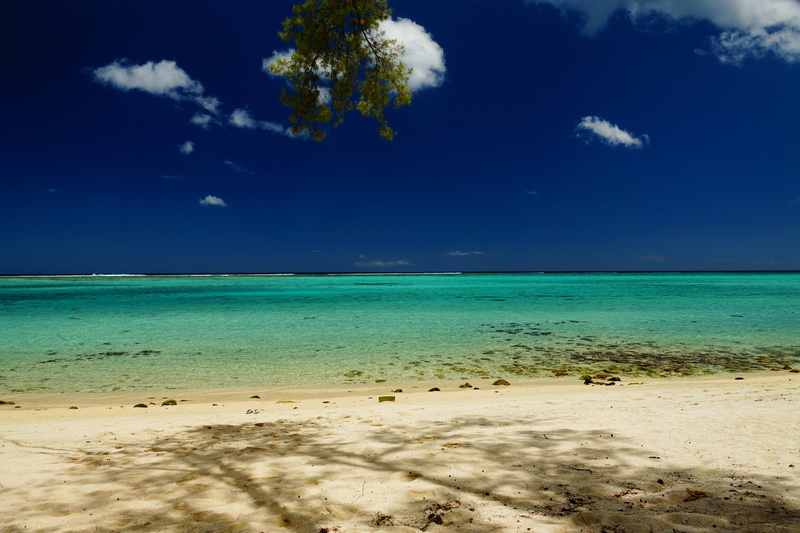 5K, scenics, seashore, horizon, tropical tree, the sun, lazur, land, mauritius, holidays, outdoors, view, ocean, no people, landscape, beach, tropical climate