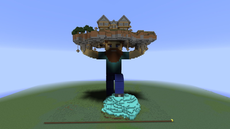 Minecraft, built structure, architecture, blue, no people, screenshot, 1080P, outdoors, famous Place, history, water, travel, close-up, spirituality, dessert
