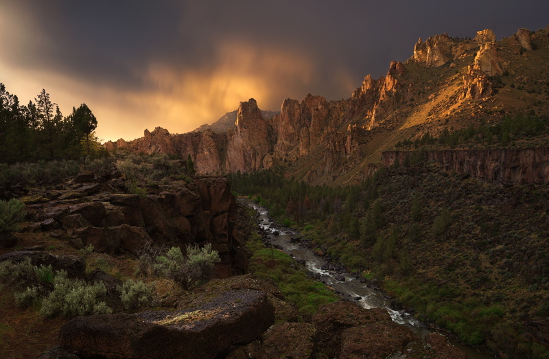 river, USA, national Park, canyon, 1080P, Smith Rock, Oregon, The Canyon, river Crooked