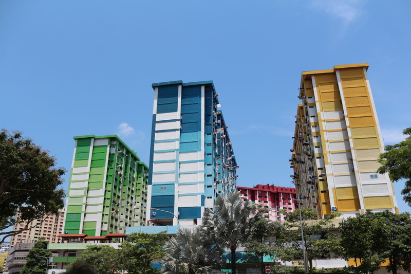 skyscraper, building, Building, building exterior, structure, Singapore, low angle view, Flat, plant, no people, blue, office building exterior, 1080P
