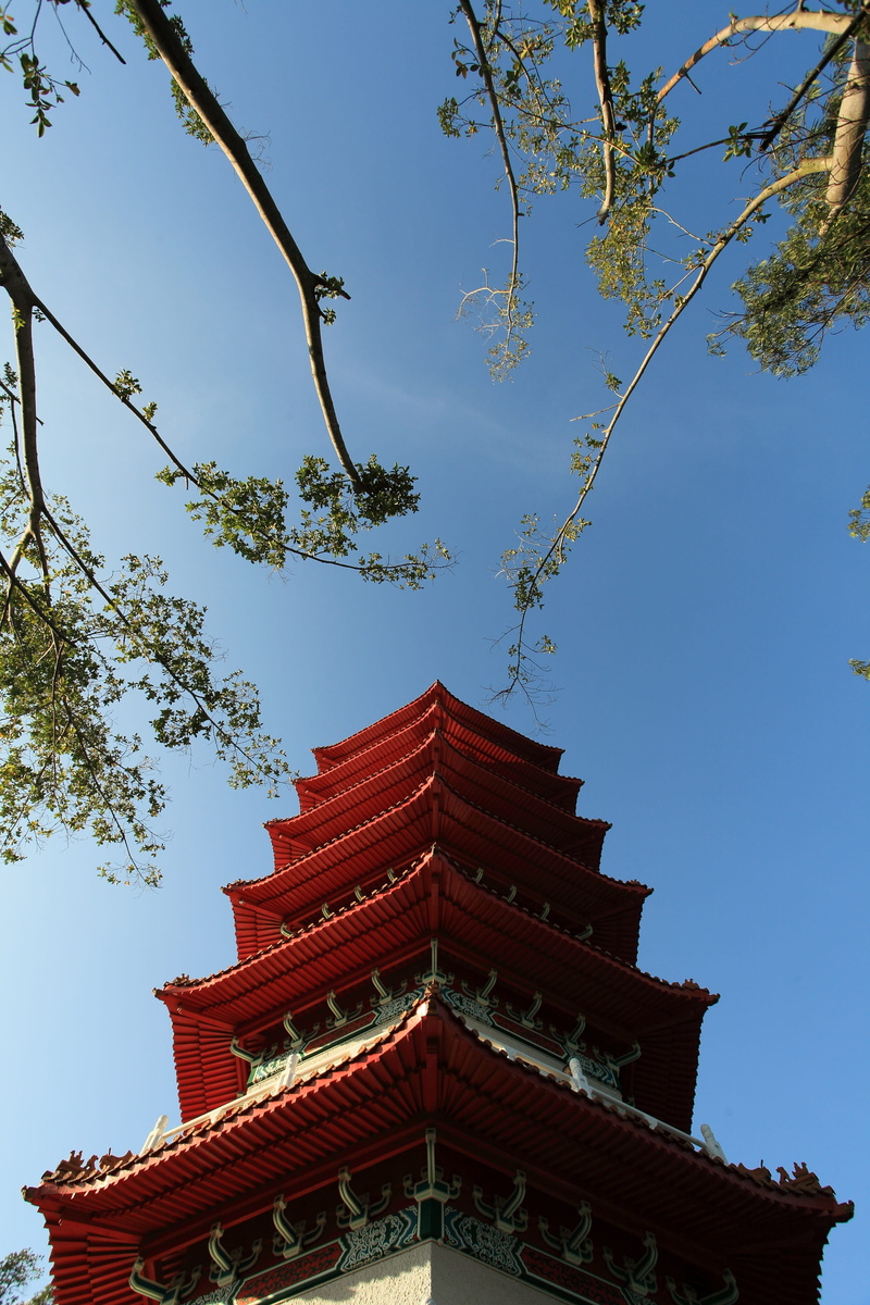 light, cultures, garden, culture, landscape, Lake, Singapore, chinesegarden, belief, religion, shrine, day, blue, attraction, jurong, built structure, building