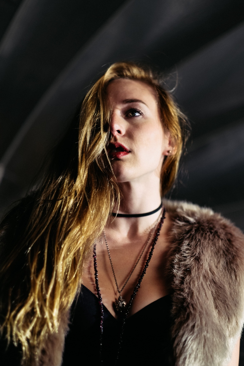profoto, x-t2, fear, fur coat, clothing, hair, fall, aggression, evening, black color, horror, gothic style, beautiful woman, 5K, model, pose, coat, 56mm