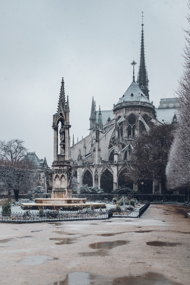 building exterior, outdoors, xt2, history, quiet, tree, belief, no people, still, tranquility, 5K, religion, cathedrale, winter, architecture, park, the past