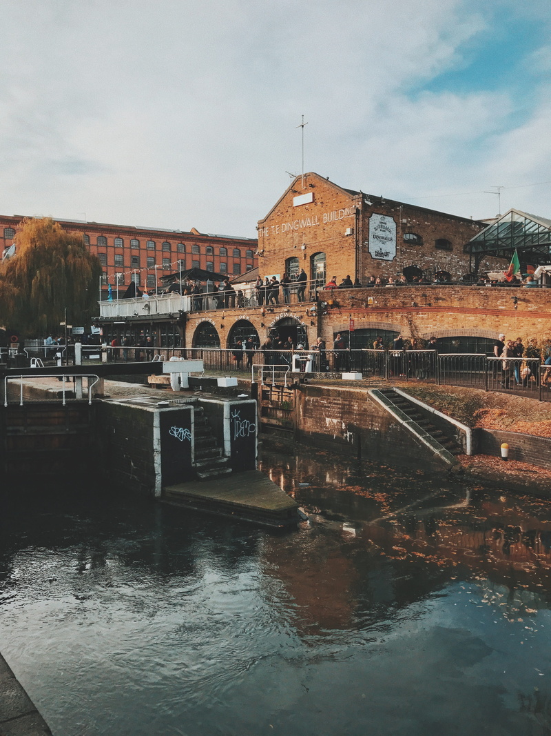 canal, lock, bar, transportation, 4K, outdoors, united kingdom, no people, building, camden town, london, camden, party, bridge, reflection, connection