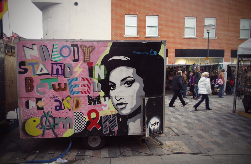 day, building exterior, graffiti, art, strangers, urban, city, text, men, lifestyles, star, architecture, england, camden, road, amywinehouse, design, wall - building feature