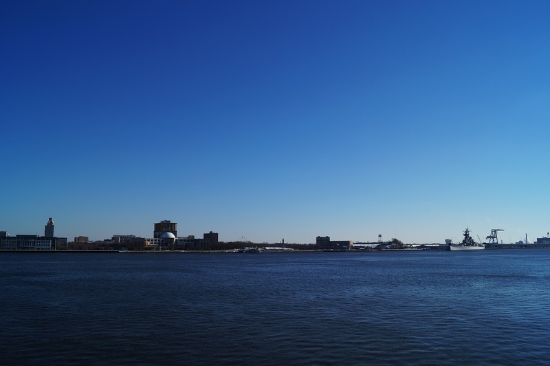 water, tranquility, tower, metropolis, building exterior, waterfront, camden, clear sky, buildings, urban skyline, outdoors, scenic, beauty in nature, philadelphia