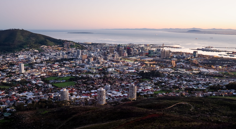 africa, mother city, outdoors, city, environment, house, town, cityscape, dawn, landscape, blue, urban, building, south africa, residential district, sunset