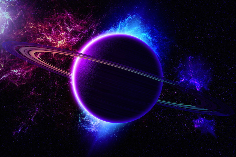 planet, ring, color, light, nebula, 2K, the universe