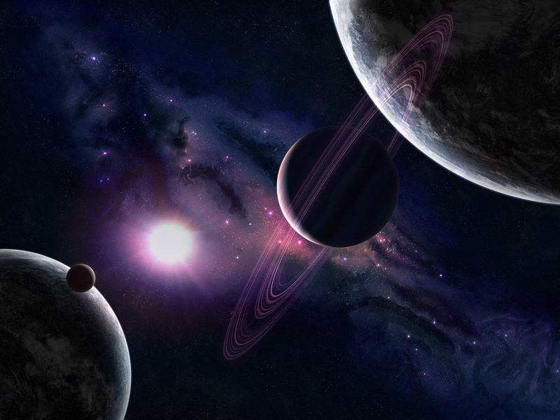 planets, outer, galaxies, space, rings, 720P, nebulae