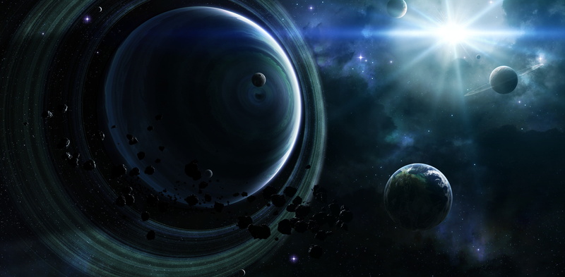 nebula, lens flare, illuminated, 2K, planet - space, space, geometric shape, alien, planets, aggression, technology, Asteroids, sky, close-up, nature