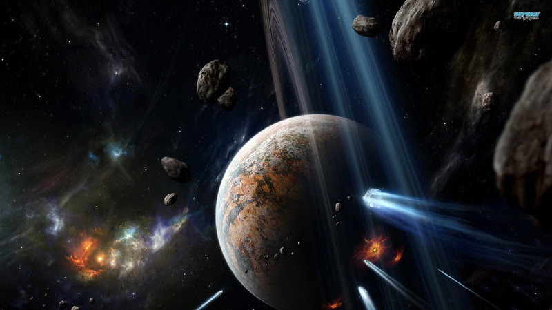 stars, planets, space, rings, outer, earth, asteroids, hit, nebulae, 1080P