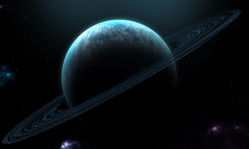 planet, the atmosphere, 2K, stars, nebula, planetary, ring, space