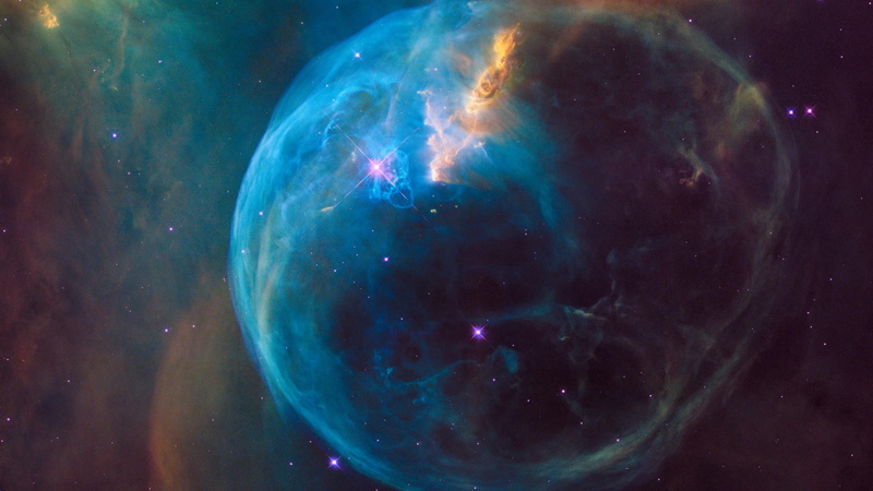 hubble, 4K, capture, image, stars, bubble, giant, nebula, nasa
