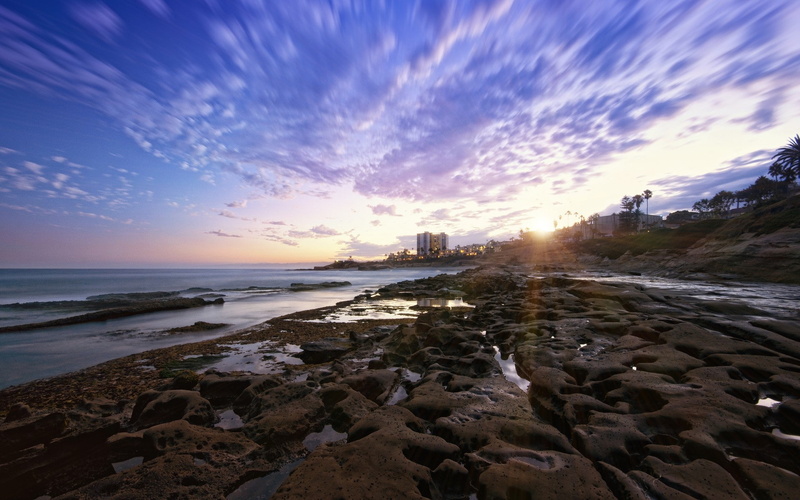 land, horizon over water, Movement, Clouds, rock, Light, Evening, nature, water, sky, beauty in nature, sunset, outdoors, tranquil scene, no people, rock - object