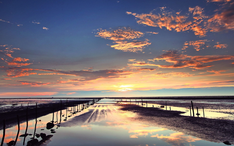 no people, Sand, Pools, Decline, sea, horizon over water, beach, scenics - nature, tranquil scene, reflection, beauty in nature, nature, tranquility, 2K