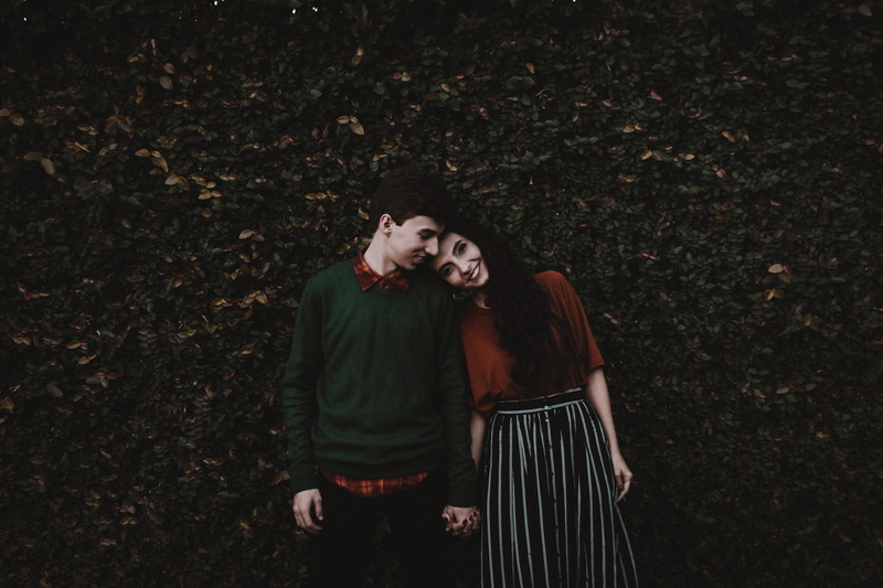 model, adult, emotion, happiness, couple, 4K, man, standing, halloween, young men, girl, leaf, one woman only, leaves, guy, plants, casual clothing, real people