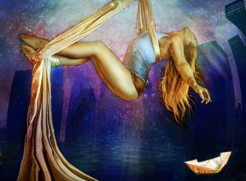 sea, girl, flight, hair, adult, female body, 5K, youth, full length, soar, woman, creativity, korablik, nature, women, blond hair, long hair, beauty, ease