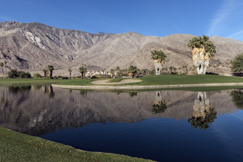 recreation, reflection, plant, mountain, tranquil scene, mountains, usa, 2K, nature, desert, indian canyons golf resort, tree, non-urban scene, clear sky