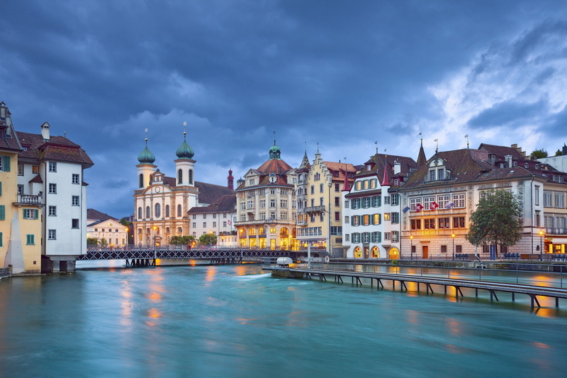 Switzerland, 1080P, Lucerne, House, Towns, Man Made