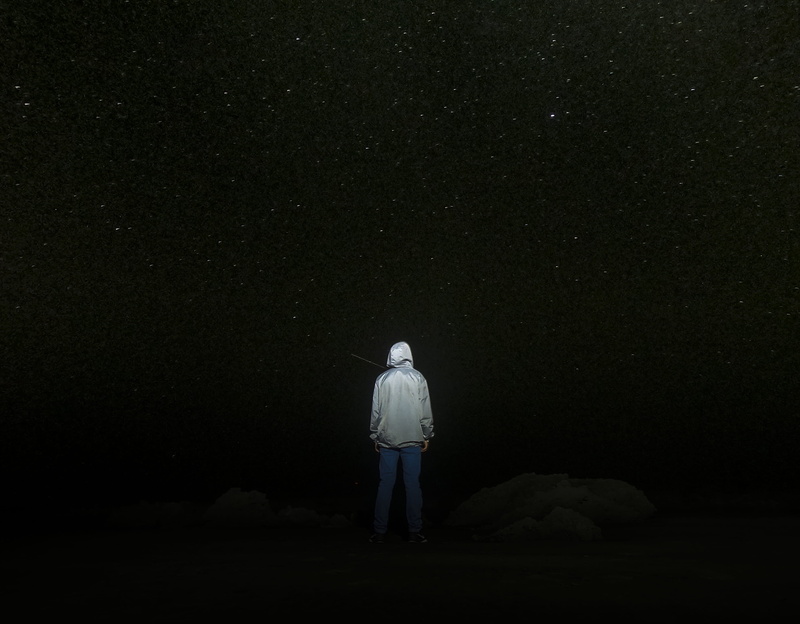 jacket, hoodie, adventure, alone, walking, 2K, outerspace, man, star - Space, looking, sky, s, astronomy, starry, watching, white, people, moon, outdoors