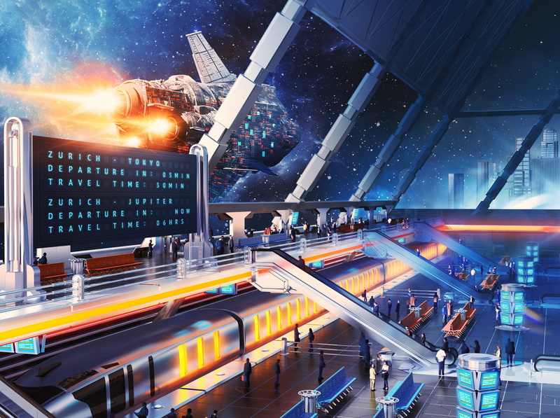 Modern. Spaceflight, illustration, space, HD, Sci-FI, ship, Futuristic, 1080P, Space travel