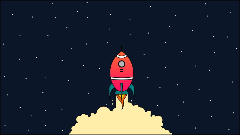 rocketship, illustration, 2K
