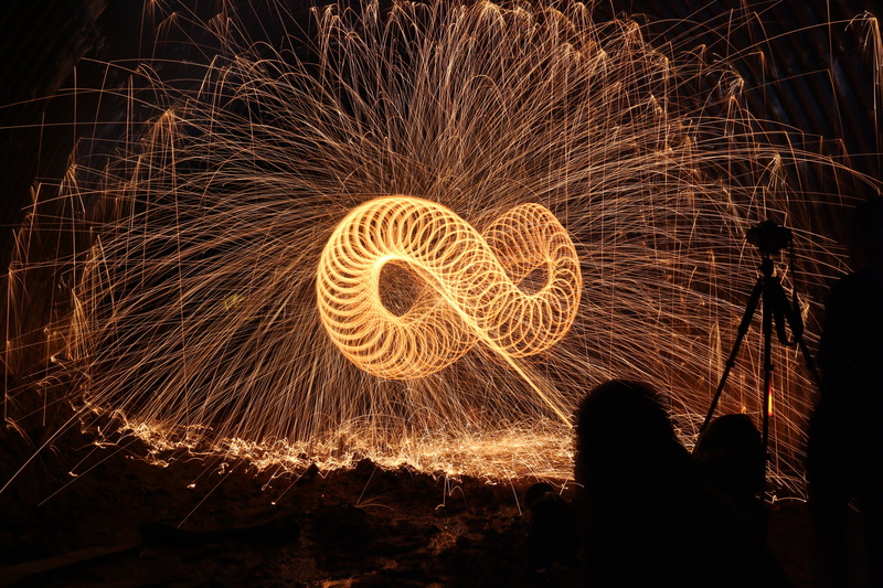 glowing, dark, shape, design, nature, abstract, spiral, steelwool, night, infinity, pattern, geometric shape, creative, sparks, infinite, dance, blurred motion