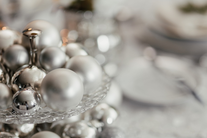 christmas, no people, indoors, close-up, metal, dining room, luxury, large group of objects, abundance, shiny, precious gem, dining, elegance, xmas, decorations
