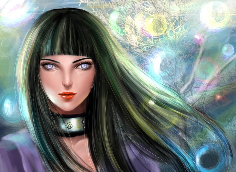 1080P, girl, green hair, purple eyed, purple dress, fantasy, purple, eyed, 3d and abstract, fantasy girl