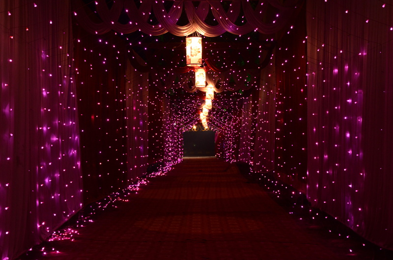 electric light, curtains, direction, lighting equipment, religion, light, decoration, dark, 4K, glowing, architecture, design, purple, the way forward