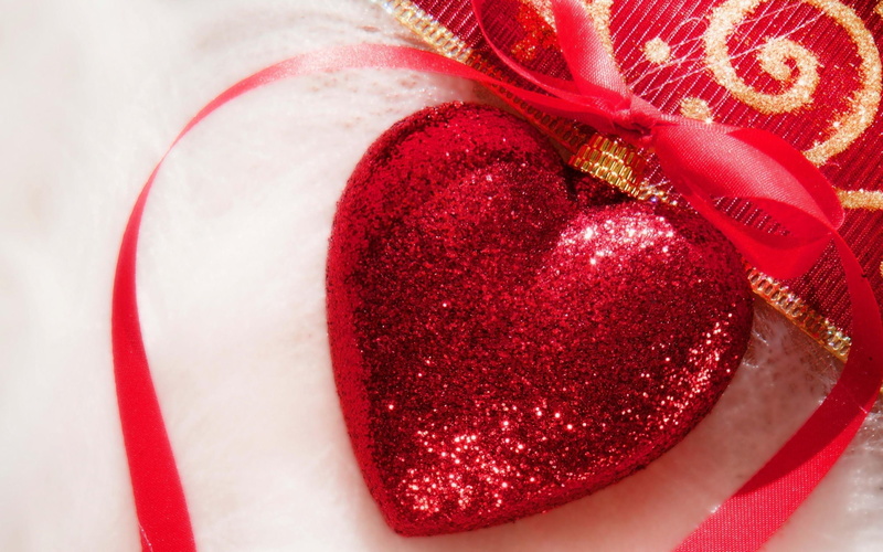 heart, contaienr, red, sequin, artistic, 2K, hd