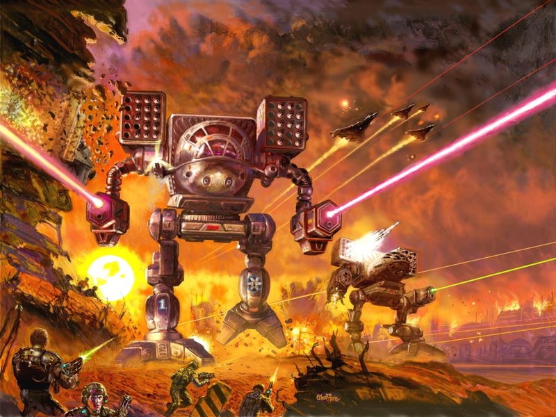 2K, battletech, robot, explosions, battle, war, fire