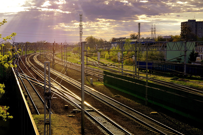 nature, transportation, rails, connection, sleepers, track, drive, sky, railway, travel, train, electric, complexity, the station, iron, rail transportation