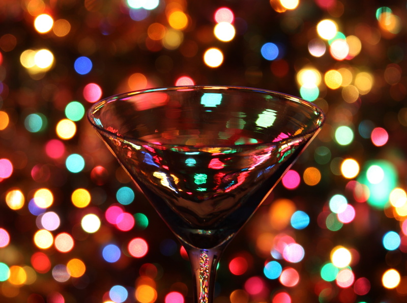Lights, focus on foreground, no people, martini glass, multi colored, food and drink, household equipment, martini, refreshment, night, indoors, Colorful