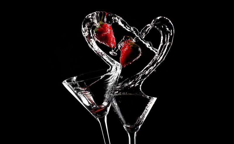 indoors, black background, glasses, 2K, glass - material, close-up, food, two, splashing, healthcare and medicine, no people, single object, motion, food and drink