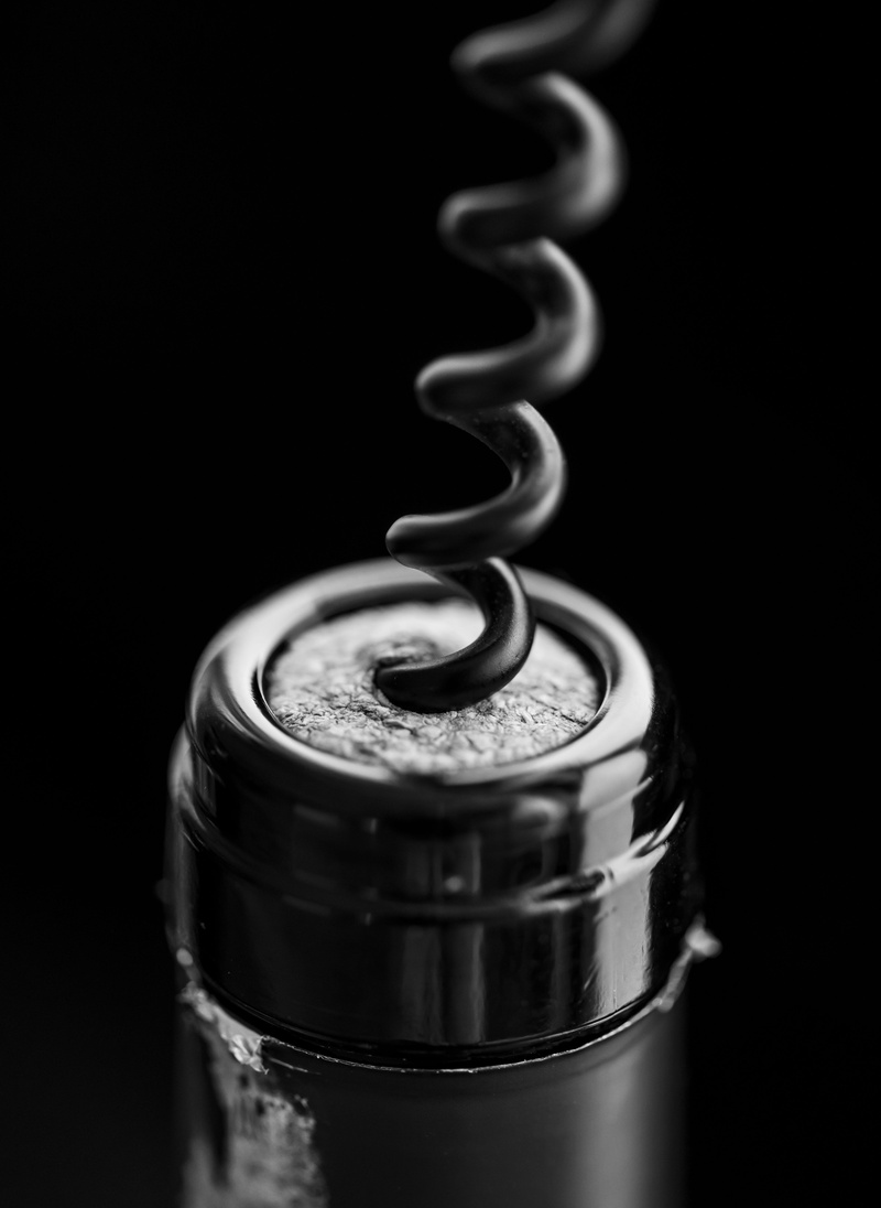 no people, wine cork, champagne, cork opener, close up, refreshment, indoors, food and drink, alcoholic, wine bottle, drinking, spiral, liquid, alcohol