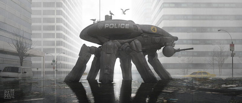Post Apocalyptic, Sci Fi, Police, 1080P, Robot