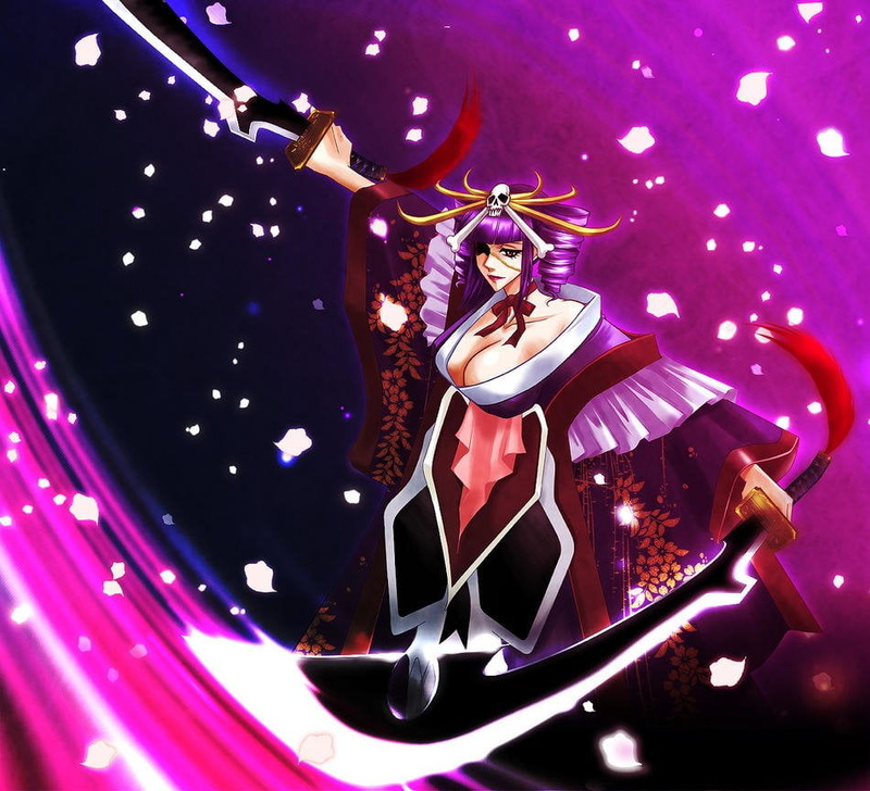 480P, full length, digital, night, light, beautiful woman, performance, nightlife, sword, event, stage, stage - performance space, purple, Katen Kyokotsu