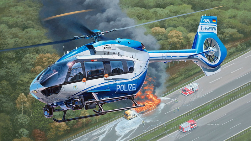 polizei, Airbus, H145, Police, 1080P, multi-purpose helicopter
