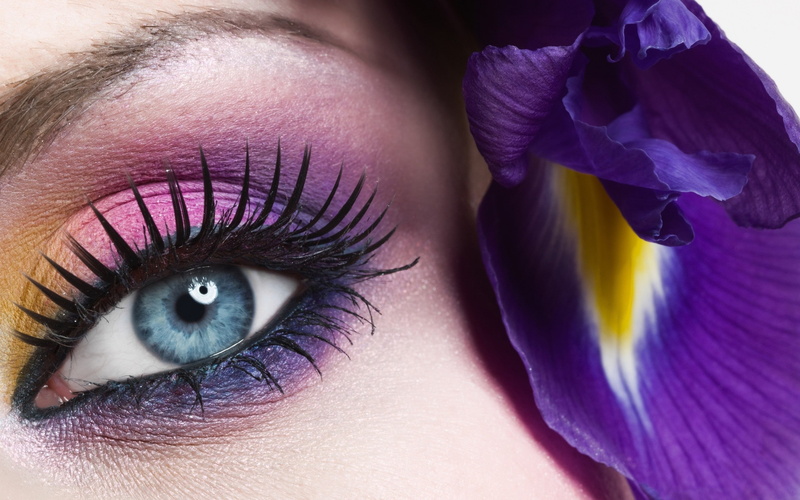 Blue, mascara, s, Girl, Eye, purple, 2K