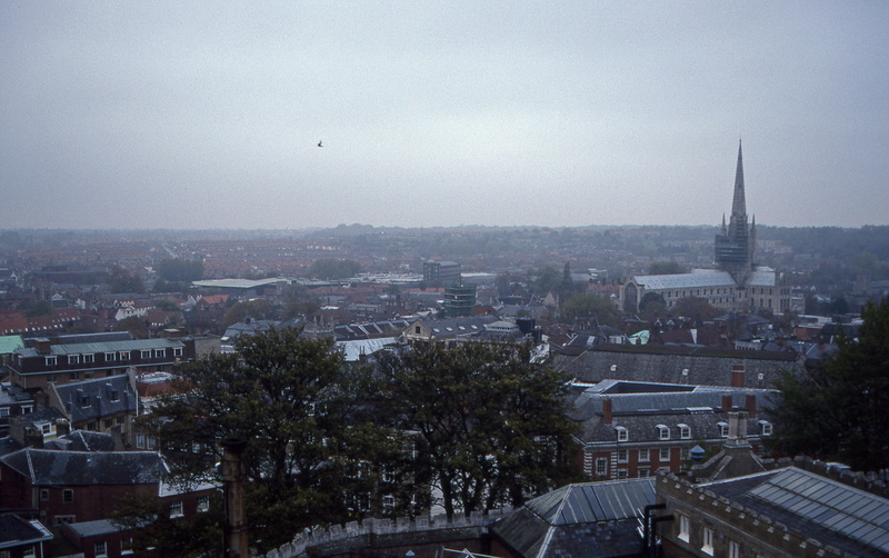 fog, 4K, united kingdom, spire, sky, england, tower, residential district, east anglia, city life, cityscape, no people, city, skyscraper, travel destinations