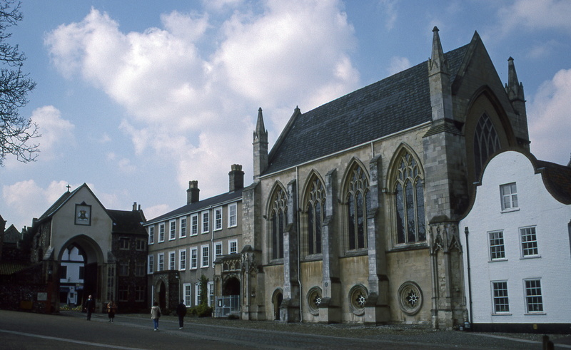 united kingdom, england, place of worship, arch, the past, education, facade, building exterior, window, city, day, incidental people, norwich, built structure
