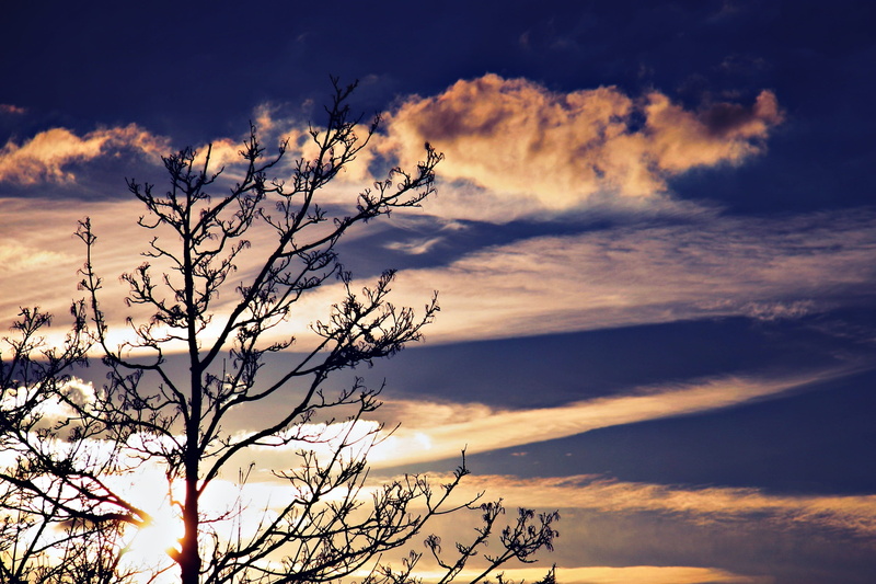 Sky, Clouds, blue, nature, sunset, tranquil scene, scenics, purple, scenics - nature, beauty In Nature, romantic, outdoors, Blue, no People, landscape