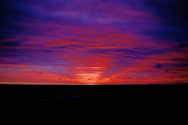 afternoon, land, light, orange, sea, reddish, pink, blue, forms, idyllic, textures, red blue, environment, colors, landscape, cloud - sky, clouds, background