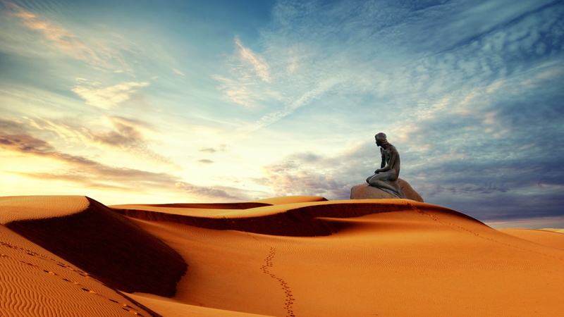 solitude, nostalgia, sunset, contemplation, sky, land, afternoon, serene people, low angle view, horizon, women, twilight, adult, arid climate, surreal