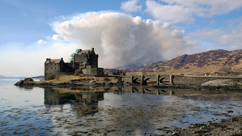 building exterior, day, old, Dornie, landscape, nature, building, cloud - sky, architecture, bridge, no people, mountain, 1080P, Scotland, built structure