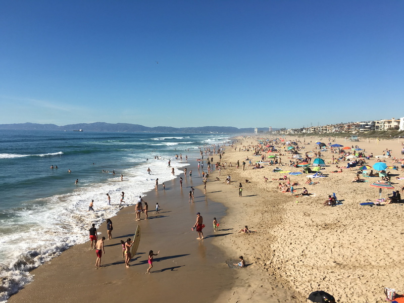 sky, men, nature, ocean, crowd, leisure activity, summer, vacations, united states, real people, sand, horizon over water, group of people, 4K, sea, land
